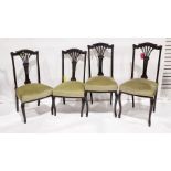 Pair of late 19th/early 20th century chairs with carved and shaped backsplats, on cabriole legs