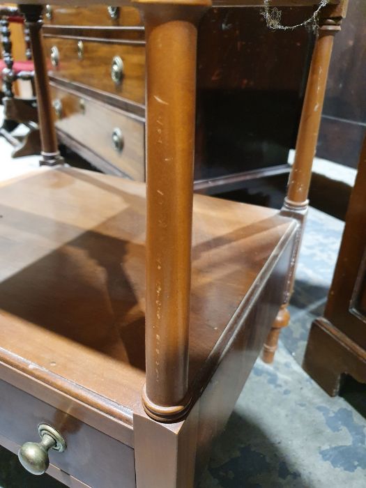 20th century five-tier whatnot with single drawer under, on turned supports, 47.5cm x 136cm - Image 11 of 12