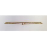 9ct yellow gold necklace of long oval links, 3.6g approx.