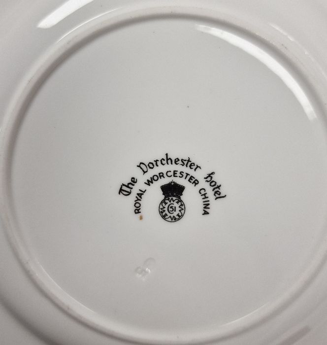 Royal Worcester china dinner service, mainly for six, decorated in brown and blue with foliage and - Image 4 of 4