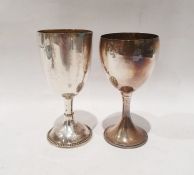 *** NEW DESCRIPTION *** 20th century silver goblet, tapered support to circular foot, (London, CSR