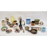 Quantity of studio pottery to include a St Ives studio pottery twin-handled soup bowl (A/F), a St