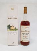 Bottle of The Macallan Single Highland Malt Scotch Whisky, aged 12 years, 1 litre