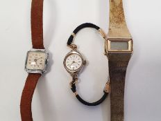 Gent's Majex vinage chrome wristwatch with square dial, Arabic numerals, a lady's Sekonda dress