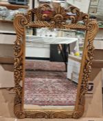 20th century mirror with rectangular plate, in carved moulded frame  Condition ReportThe heights