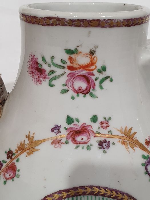 Chinese export porcelain covered jug of baluster shape with shell spout, all painted in famille rose - Image 37 of 42