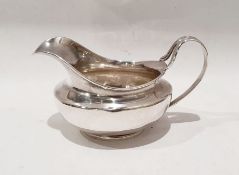 George III silver sauce boat with reeded and circular foot, London by Rebecca Emes & Edward Barnard,