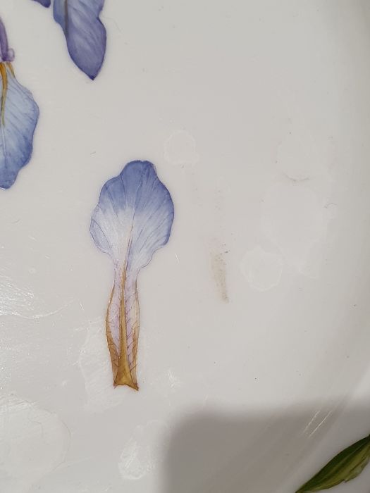 Royal Copenhagen 'Flora Danika' plate 'Iris Spuria L', no.3526 with pierced gilt serrated border, - Image 5 of 8