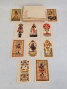 Quantity of Indian handpainted postcards and cards, principally of temple sculptures