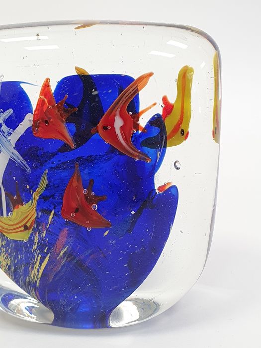 Murano glass 'Aquarium' paperweight of square form and a Murano Art glass paperweight in the form of - Image 3 of 13