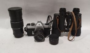 Box to include Frank Nipole coated optics 10x50 binoculars, in case with strap, cased lens marked