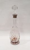 Glass decanter and stopper with collar marked 925