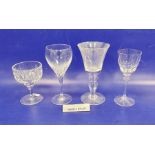 Set of six Thomas Webb cut glass wines and further assorted wine glasses