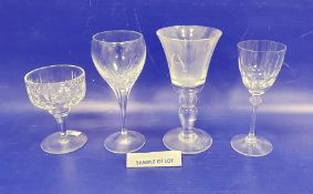 Set of six Thomas Webb cut glass wines and further assorted wine glasses