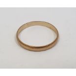 9ct gold wedding band, plain, approx. 1.7g