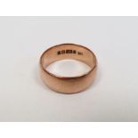 9ct gold broad wedding ring, approx. 9.5g