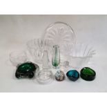 Villeroy & Boch clear glass footed bowl, a Villeroy & Boch glass model of an owl, a Dartington poppy