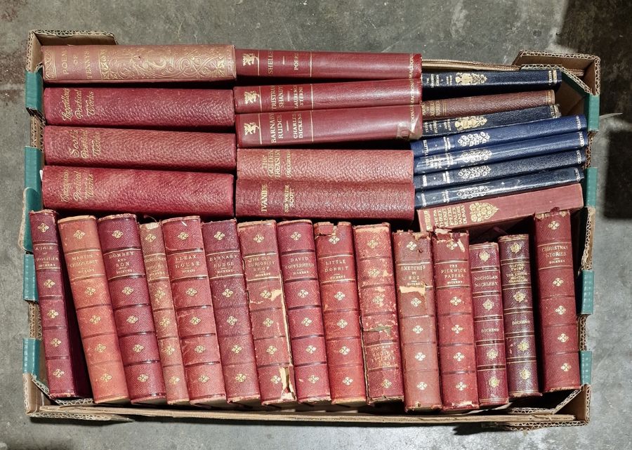 Dickens, Charles - Works, Chapman & Hall, Henry Froud (n.d.), uniformed volumes bound in red leather