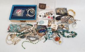 Quantity of 20th century costume jewellery including necklaces and earrings and brooches etc