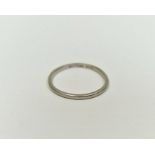 Fine platinum wedding ring, 1.8g (worn)Condition ReportSize M
