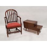 Mid century modern sewing box and a mahogany chair (2)