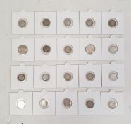 Quantity of 20 silver coins including threepence 1897, 1898, 1899, 1900, 1902, 1903, 1907, 1912,