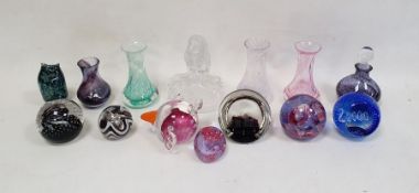 Quantity of Caithness glass paperweights to include 'Cauldron', 'Moon Crystal', 'Extravaganza', '