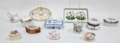 Box of assorted ceramic items to include blue and white shallow rectangular dish, other