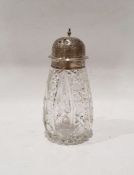 Edward VII silver-topped and cut glass bottle caster