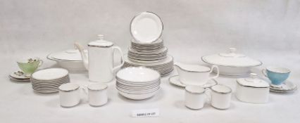 Royal Doulton china dinner service 'Platinum Concorde' pattern, mainly for eight persons, to include