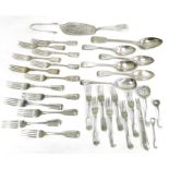 Electroplated wares to include serving spoons, flatware, etc (1 tray)