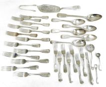 Electroplated wares to include serving spoons, flatware, etc (1 tray)