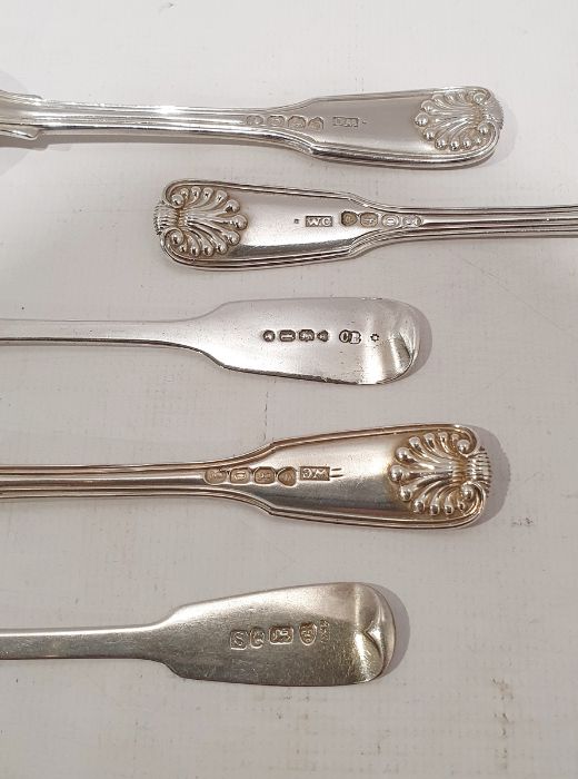 Assorted teaspoons and salt spoons, various dates, makers and styles, 6.6ozt - Image 2 of 3
