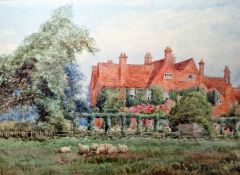 Violet Lindsell  Watercolour Cottage scene, signed lower left and various further (5)