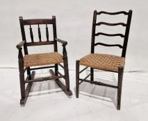 Pair of vintage child's wicker seated chairs