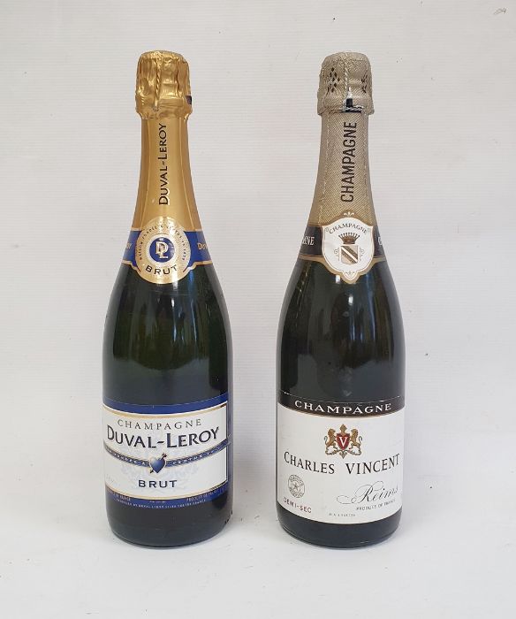 Bottle of Duval-Leroy Brut Champagne 75cl and a bottle of Charles Vincent Demi-Sec Champagne 75cl (