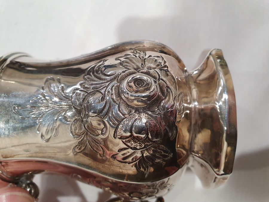 Victorian silver christening mug, baluster shaped, panelled with floral repousse, scroll handle, - Image 5 of 12