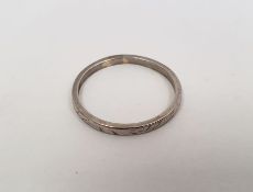 Platinum wedding band, engraved decoration 2.2gms approxCondition ReportSize M/N