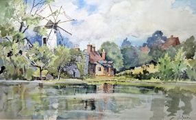 Jim Deakin Watercolour Cann Mill, signed lower right, 32cm x 53cm