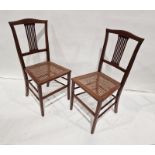 Pair of early 20th century mahogany and cane-seated bedroom chairs (2)