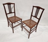 Pair of early 20th century mahogany and cane-seated bedroom chairs (2)