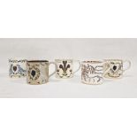 Five Wedgwood commemorative mugs viz:- Queen Elizabeth II Coronation 1953, Prince Charles's