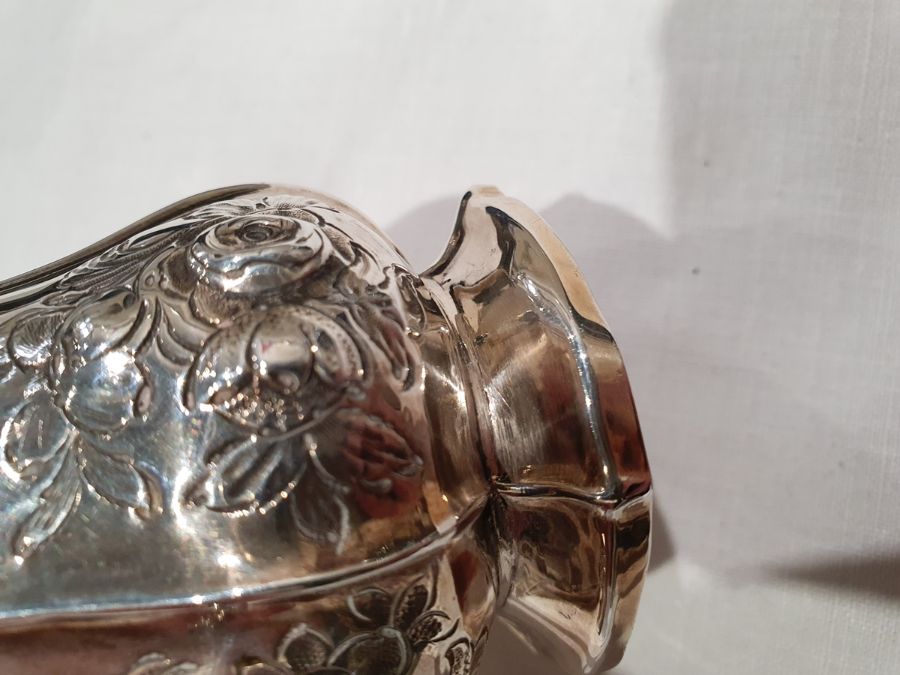 Victorian silver christening mug, baluster shaped, panelled with floral repousse, scroll handle, - Image 4 of 12