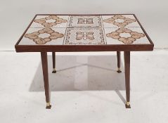 Mid-century modern tile-top coffee table, 62cm x 42cm