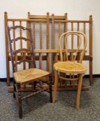 Vintage child's cot, a bentwood chair and one further chair (3)