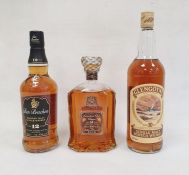 Bottle of Glengoyne Single Malt Scotch Whisky 1 litre, a bottle of Hiram Walker & Sons Canadian Club