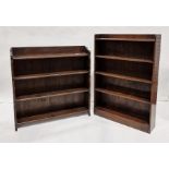 Two 20th century oak open bookcases (2)