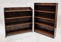 Two 20th century oak open bookcases (2)
