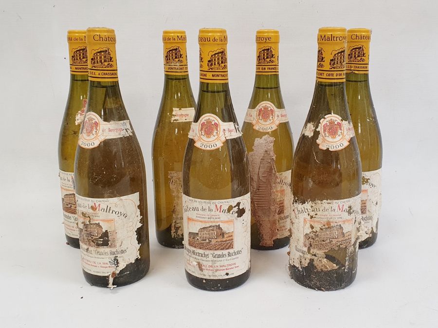 Seven bottles of Chateau de la Maltroye "Grandes Ruchottes" 2000 white wine 75cl (7)