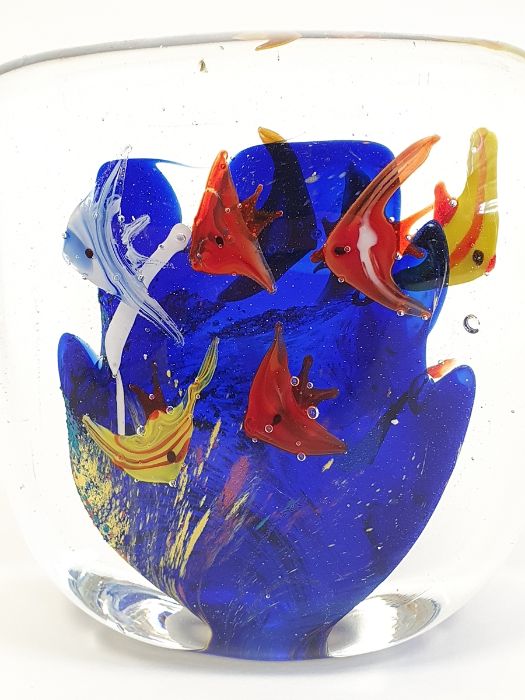 Murano glass 'Aquarium' paperweight of square form and a Murano Art glass paperweight in the form of - Image 4 of 13